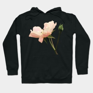 Geometric Cream Pink Rose Hoodie